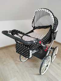 wózek dla lalek new baby biało-czarny
