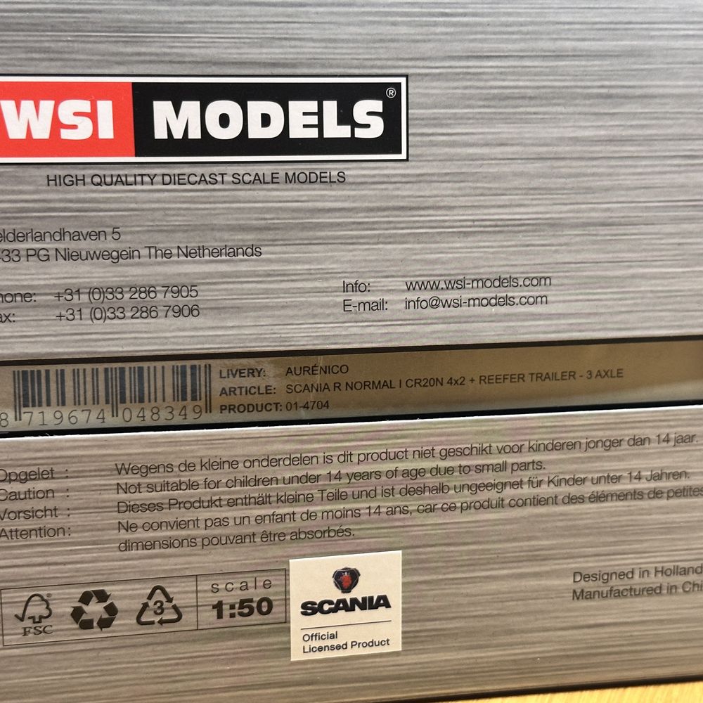 Model 1:50 WSI Scania R Normal 4x2 + naczepa