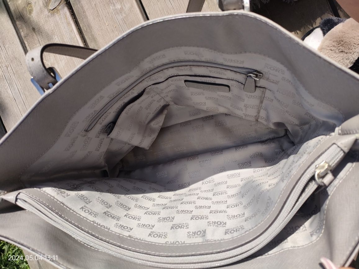 Torebka na ramię a4 Michael Kors MK szara shopper