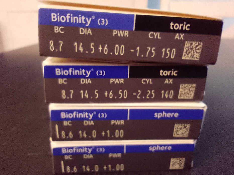 Zestaw NOWYCH soczewek kontakt. (miesięczne) Biofinity CooperVision