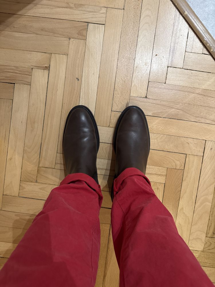 Sztyblety Massimo Dutti 44 skora brazowe czekoladowe