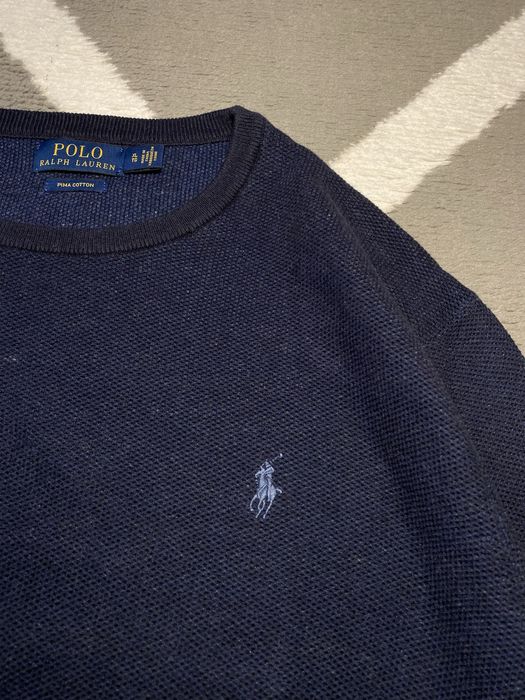 Męski sweter Polo Ralph Lauren Pima Cotton granatowy elegancki XL