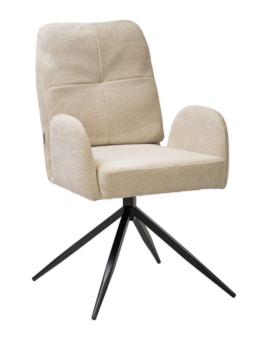 ALVARO beżowe_szare_Nowoczesne KRZESŁO OBROTOWE Tapicerowane do SALONU