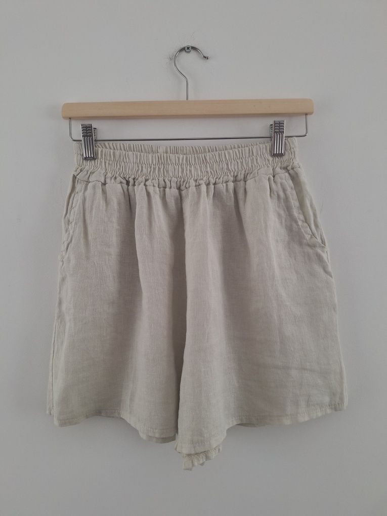 PuroLino Italy Moda komplet 100% len koszula i szorty