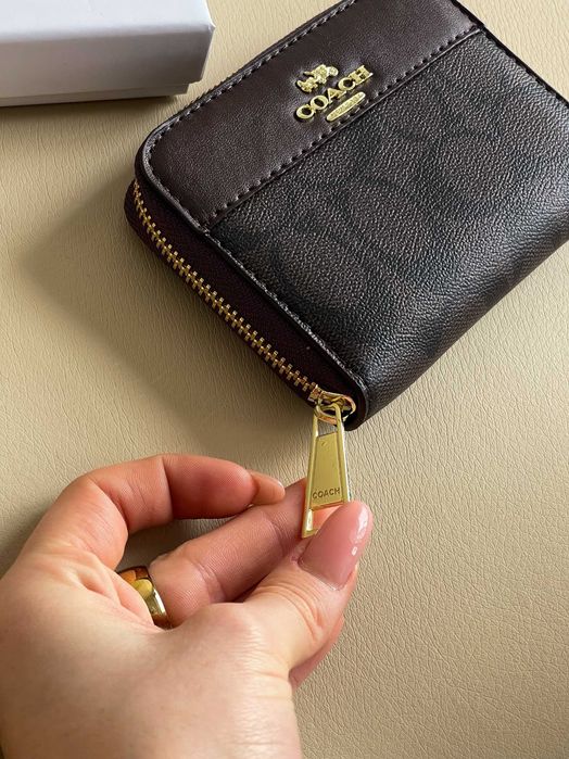 Женский кошелек Coach мини с коробкой Коуч маленький