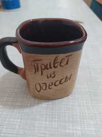 Чашка для кофе глина Привет из Одессы