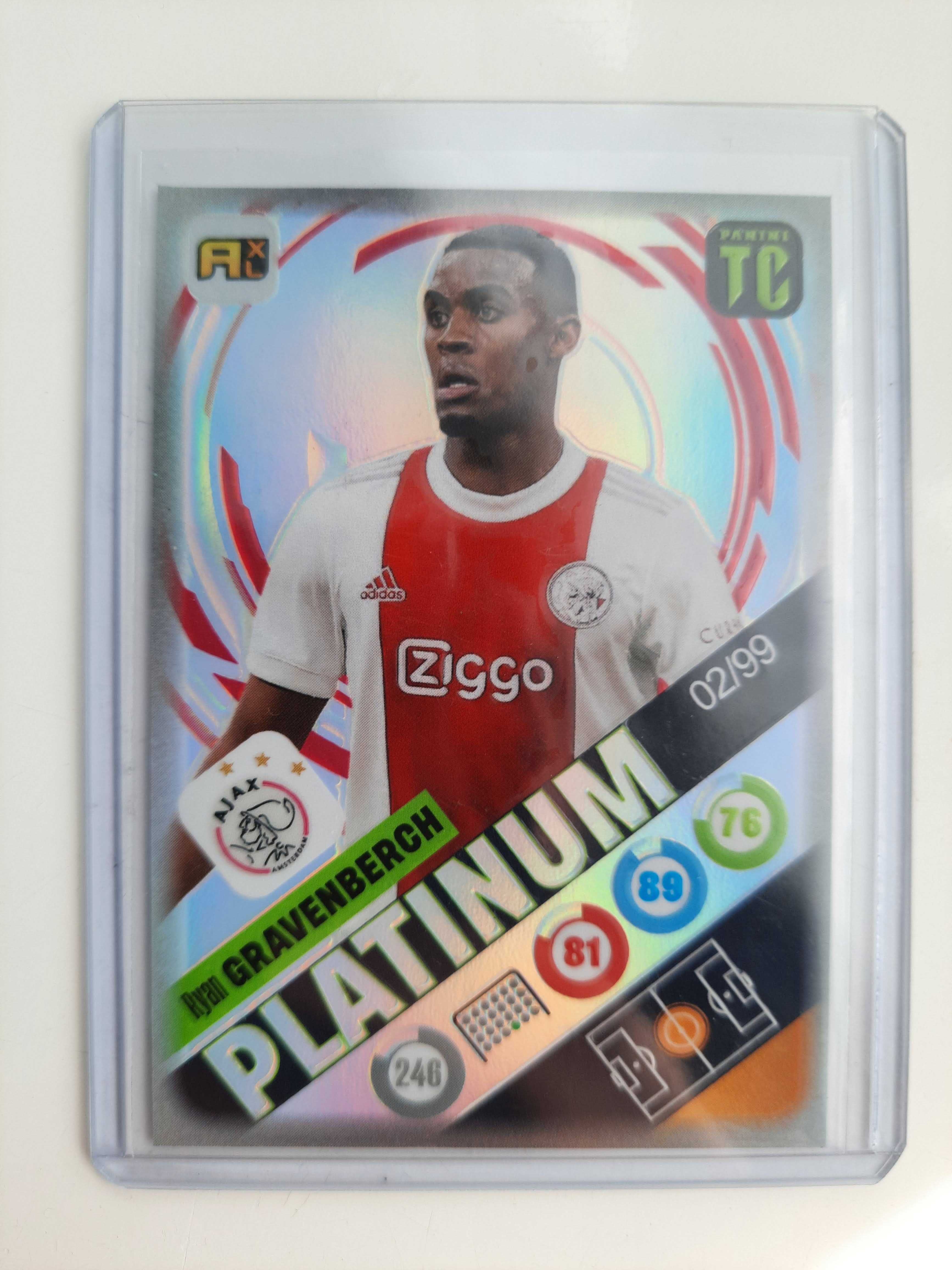 Karta piłkarska Gravenberch, Panini top class 2022 platinum /99