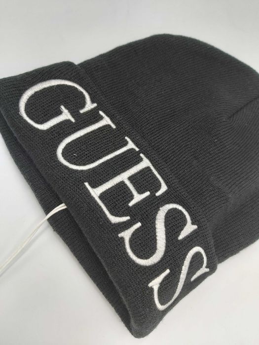 NOWA czapka zimowa GUESS  duże logo czarna L