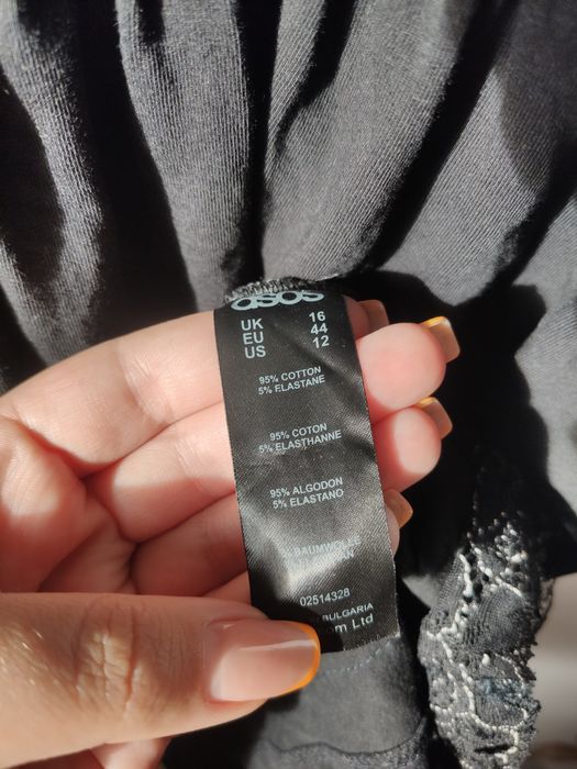 Czarna mini rozkloszowana sukienka ASOS petite 44 xxl hiszpanka