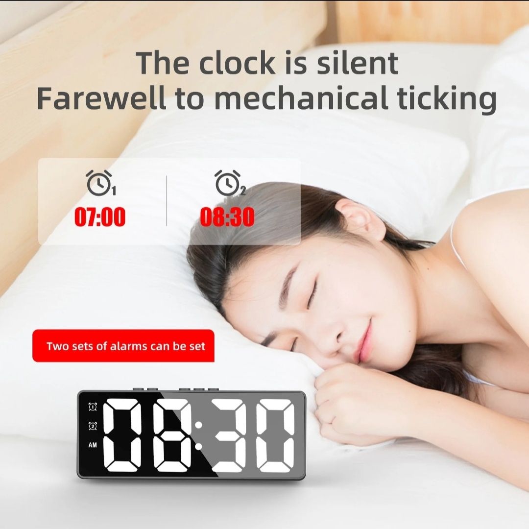 Budzik zegar elektroniczny LED cyfrowy alarm termometr USB SZ-810