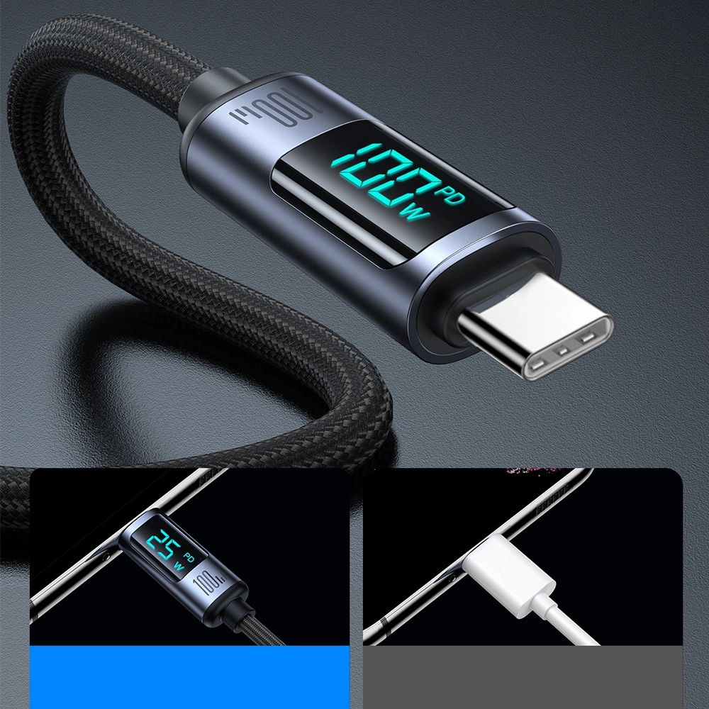 Kabel USB C - USB C 100W 1.2m z wyświetlaczem LED Joyroom - czarny