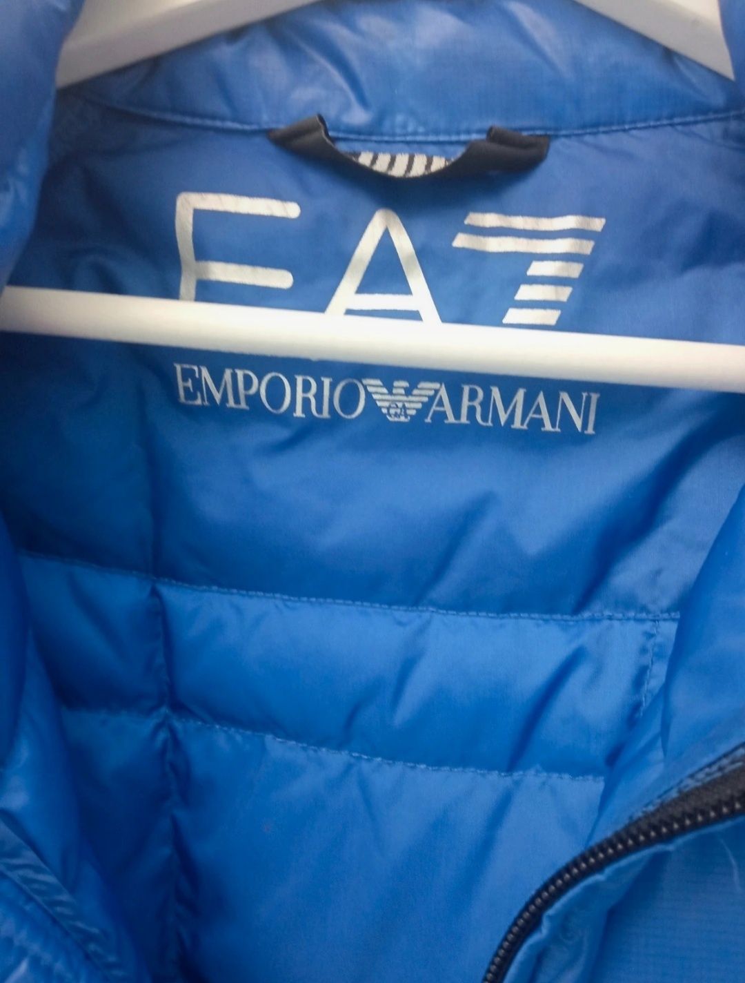 Damska kurtka Emporio Armani EA7 niebieska puchowa r. XXL