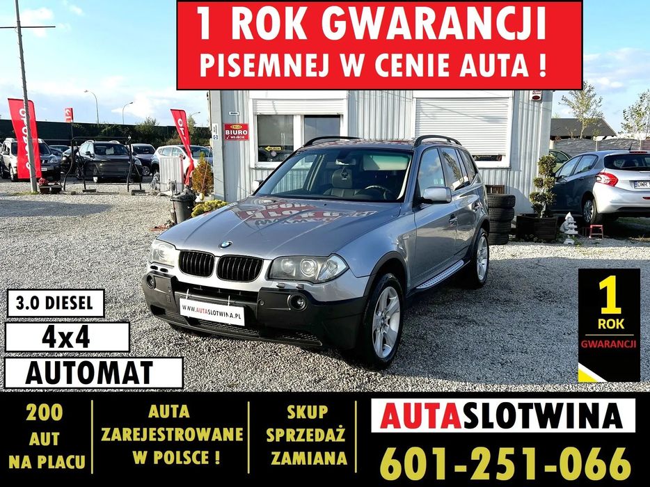 BMW X3 1 ROK GWARANCJI W CENIE AUTA, Zamiana, 4x4, Automat, 3.0d ! Panorama