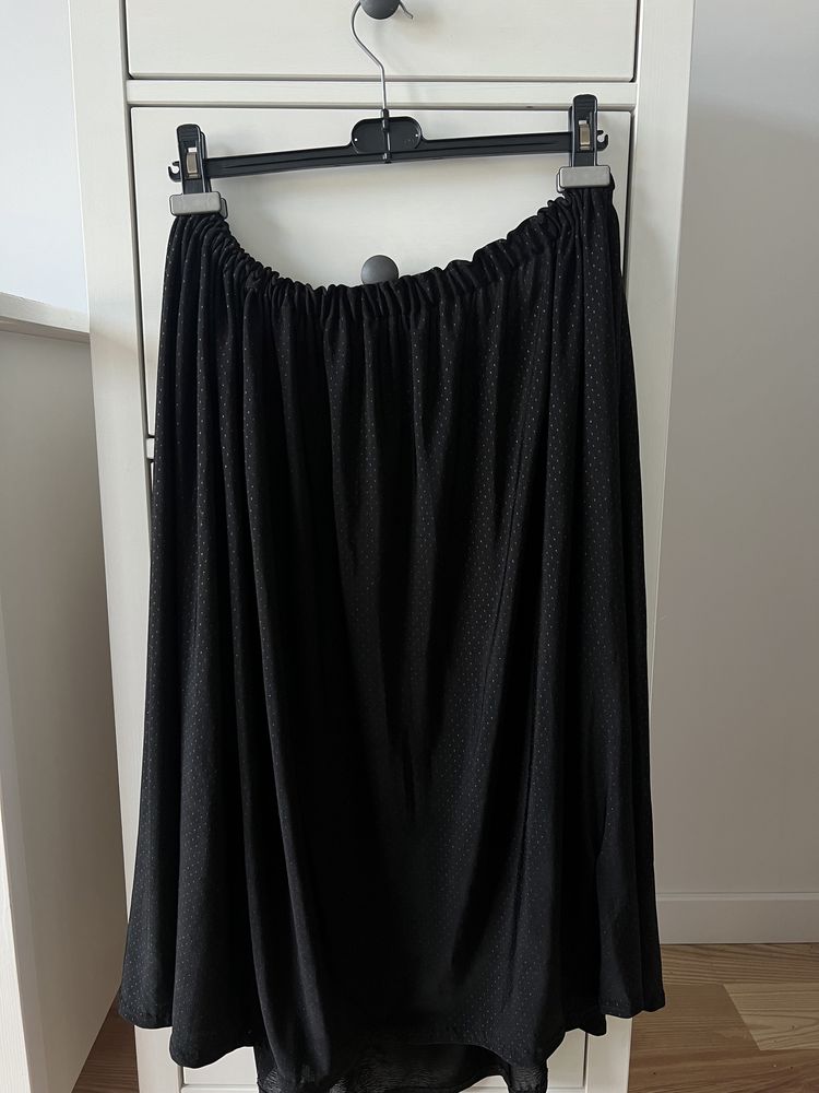 Spódnica rozkloszowana midi L czarna vintage y2k