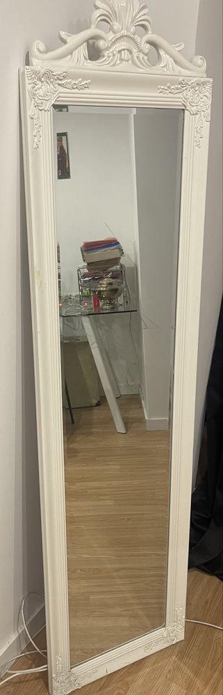 Espelho 160x40cm , lacado em branco