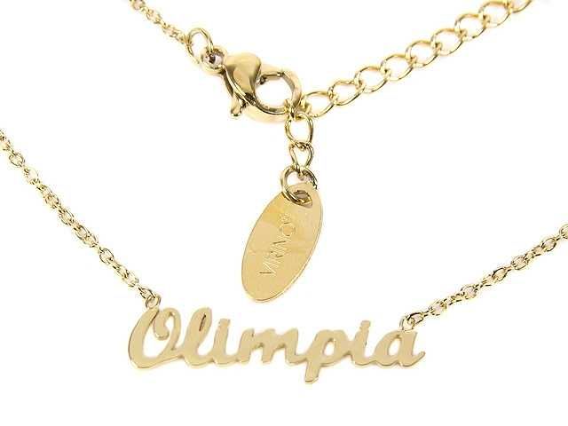 Naszyjnik stal chirurgiczna imię OLIMPIA celebrytka złota 316L N000