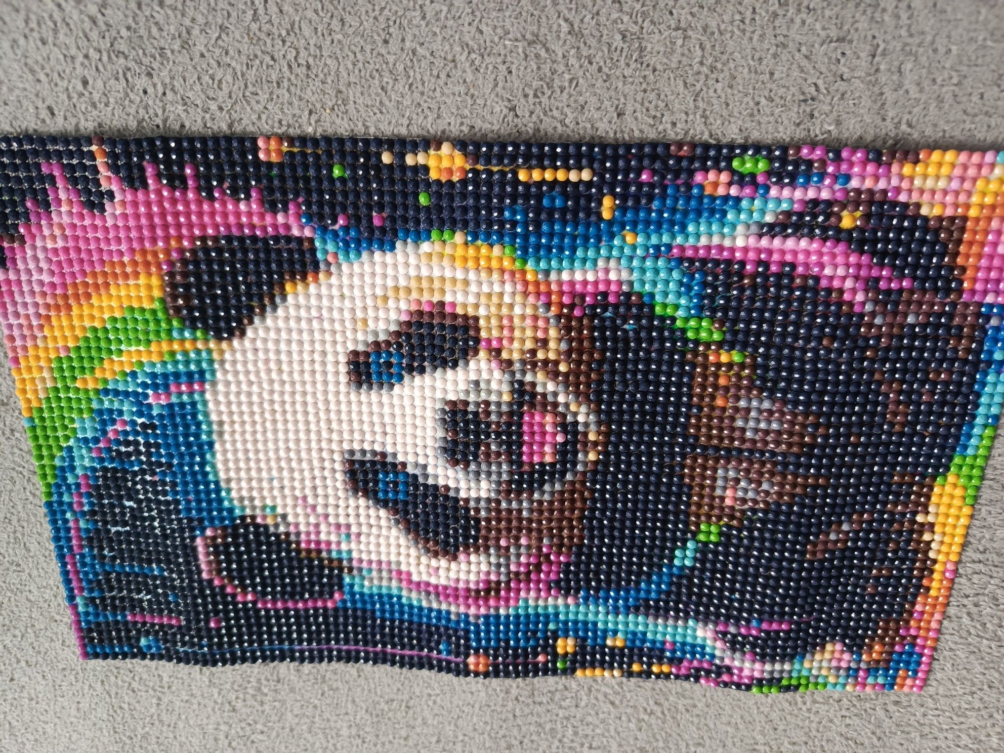 Obraz panda tęcza obrazek zdjęcie ozdoba diamenty malowanie diamentami