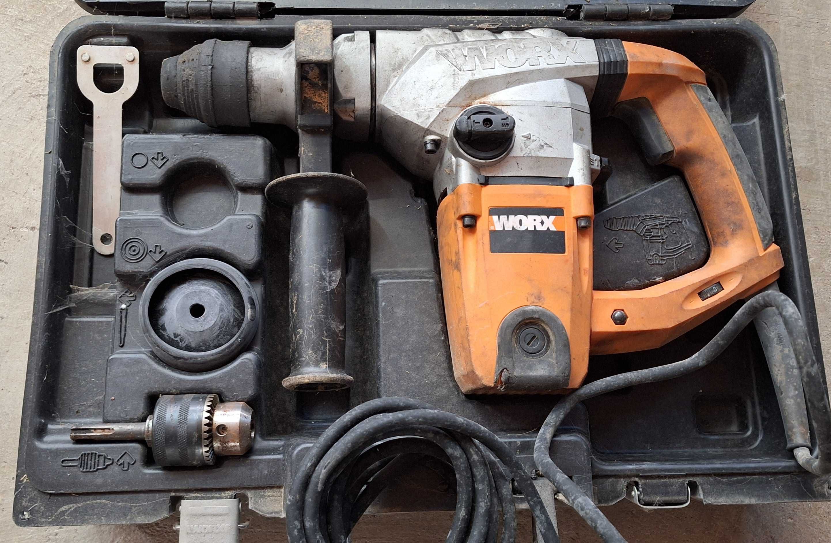 Młotowiertarka SDS Plus 1250W WORX WX333 udar młot kujący walizka kpl