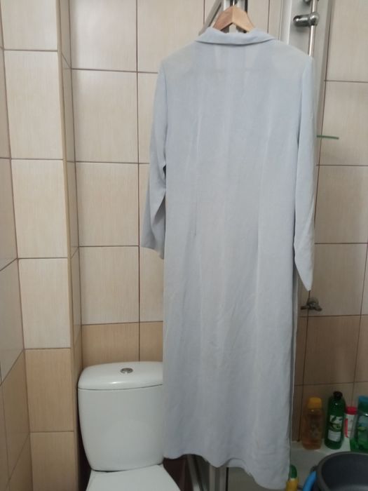 Komplet spodnie i długa marynarka płaszcz damskie XL szerokie nogawki