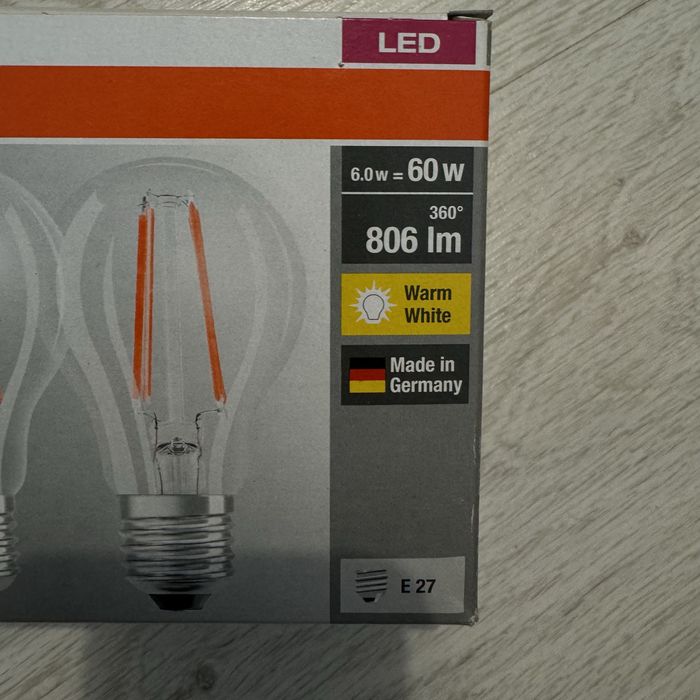 LED лампа OSRAM Value Classic Filament A60 6W E27 2700K 220-240V