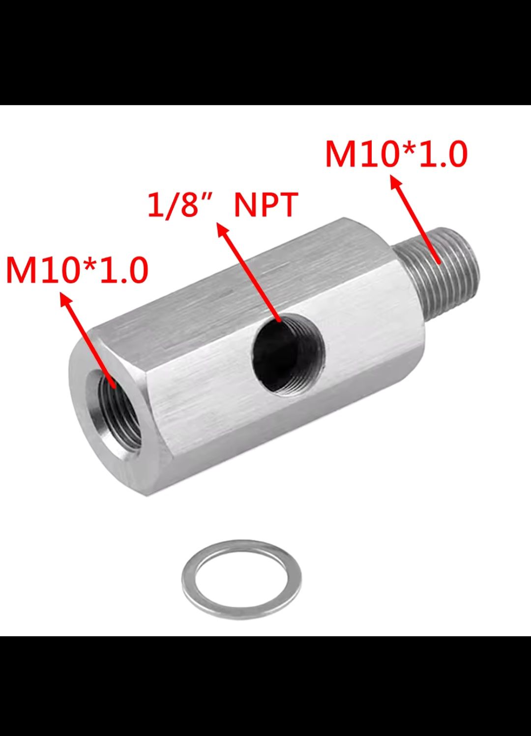 Rozdzielacz trójnik ciśnienia oleju tuning 1/8" NPT 1/4" NPT M10x1.0