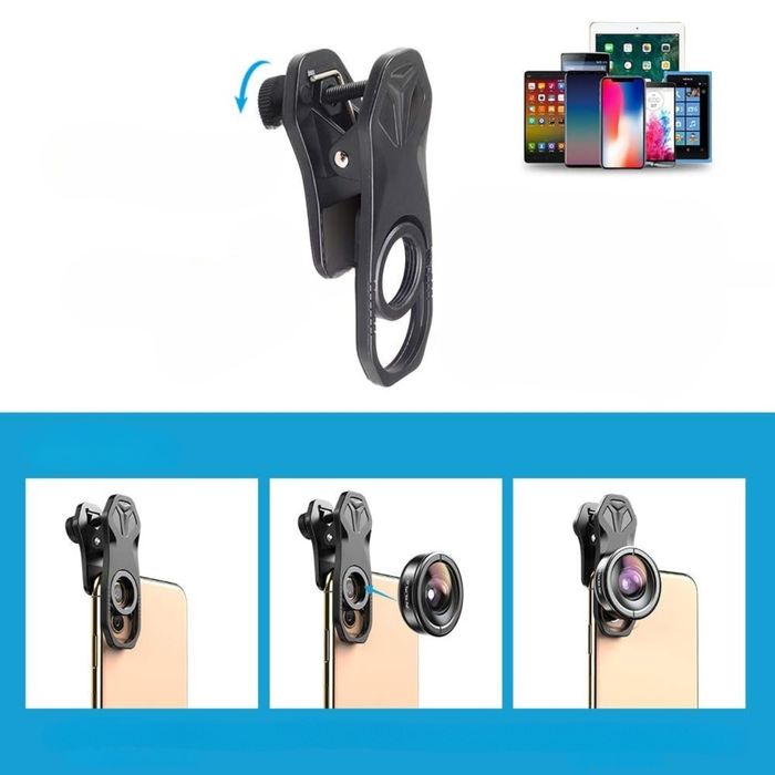 Obiektyw Makro Apexel 100mm HD do Telefonów Smartfonów Klips Uchwyt