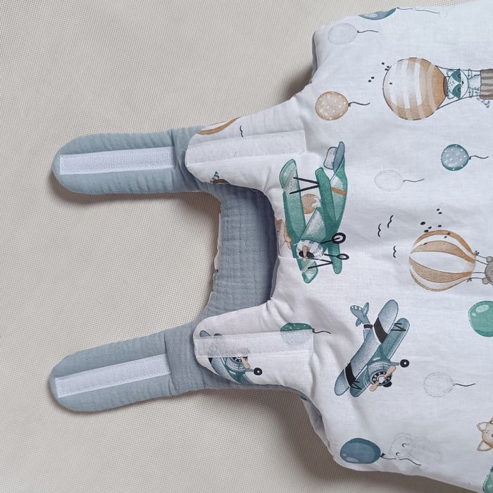 Śpiwór dla niemowląt do łóżeczka spania samoloty muślin