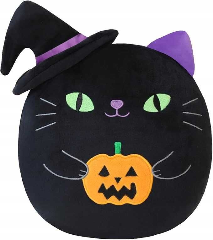 Zabawka Pluszowa Poduszka Kotek Halloween 25cm czarna maskotka pluszak