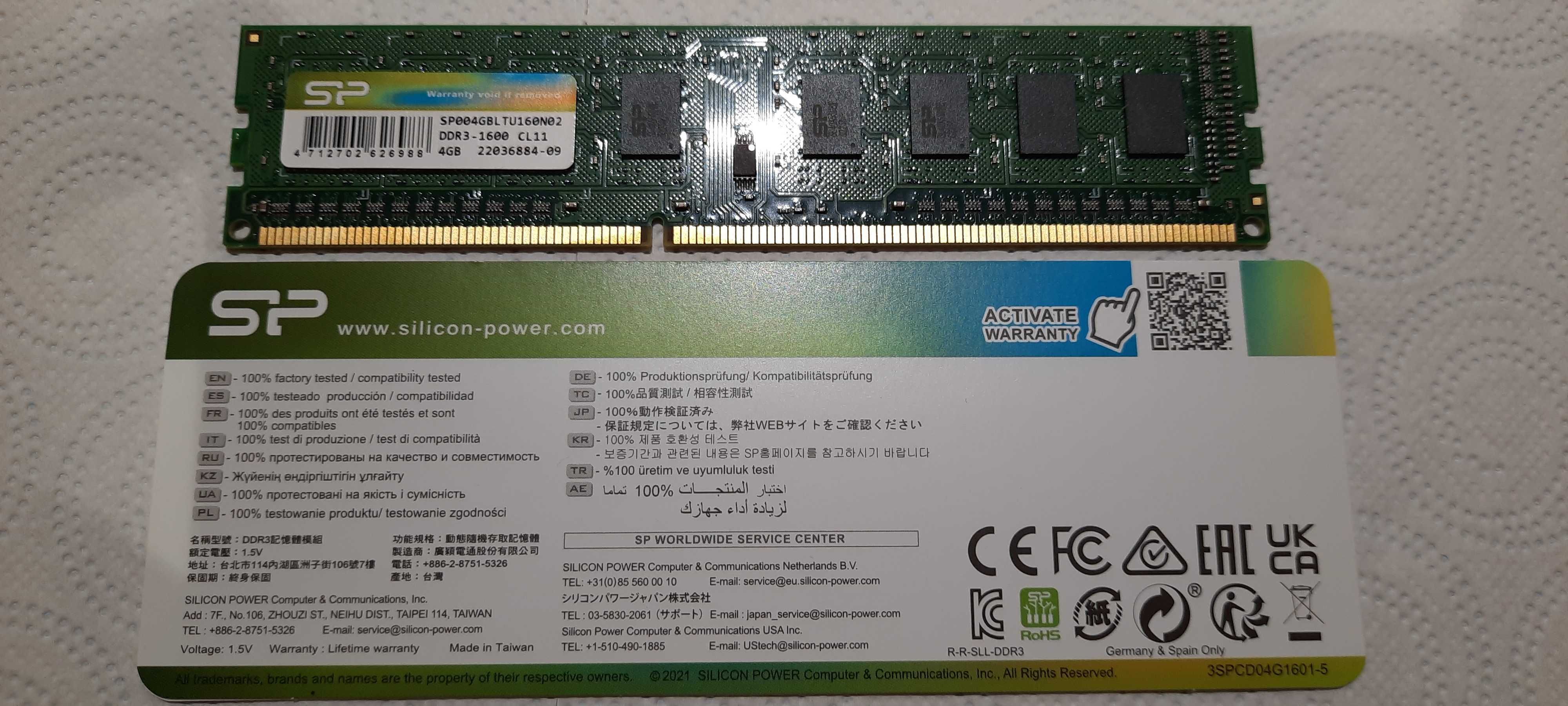 Pamięć RAM DDR3 SILICON POWER - zestaw 2x 4GB - Nowa