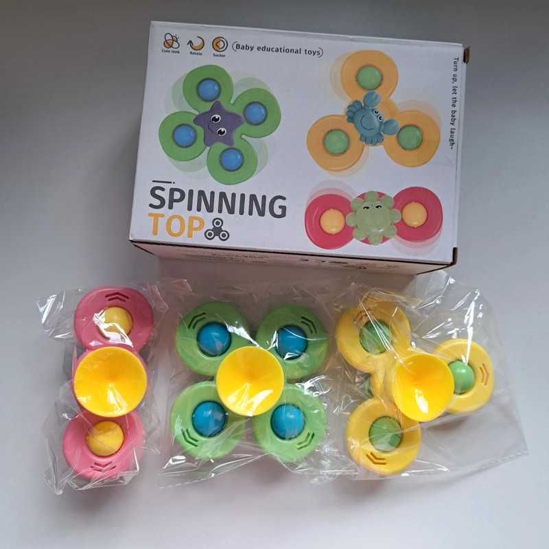 Fidget spinner z przyssawką sensoryczną kapiel prezent grzechotka