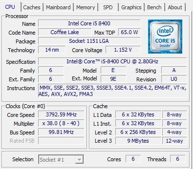 Intel core i5 8400