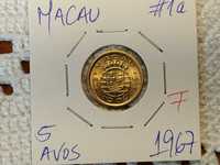Macau - moeda de 5 avos de 1967 (F)