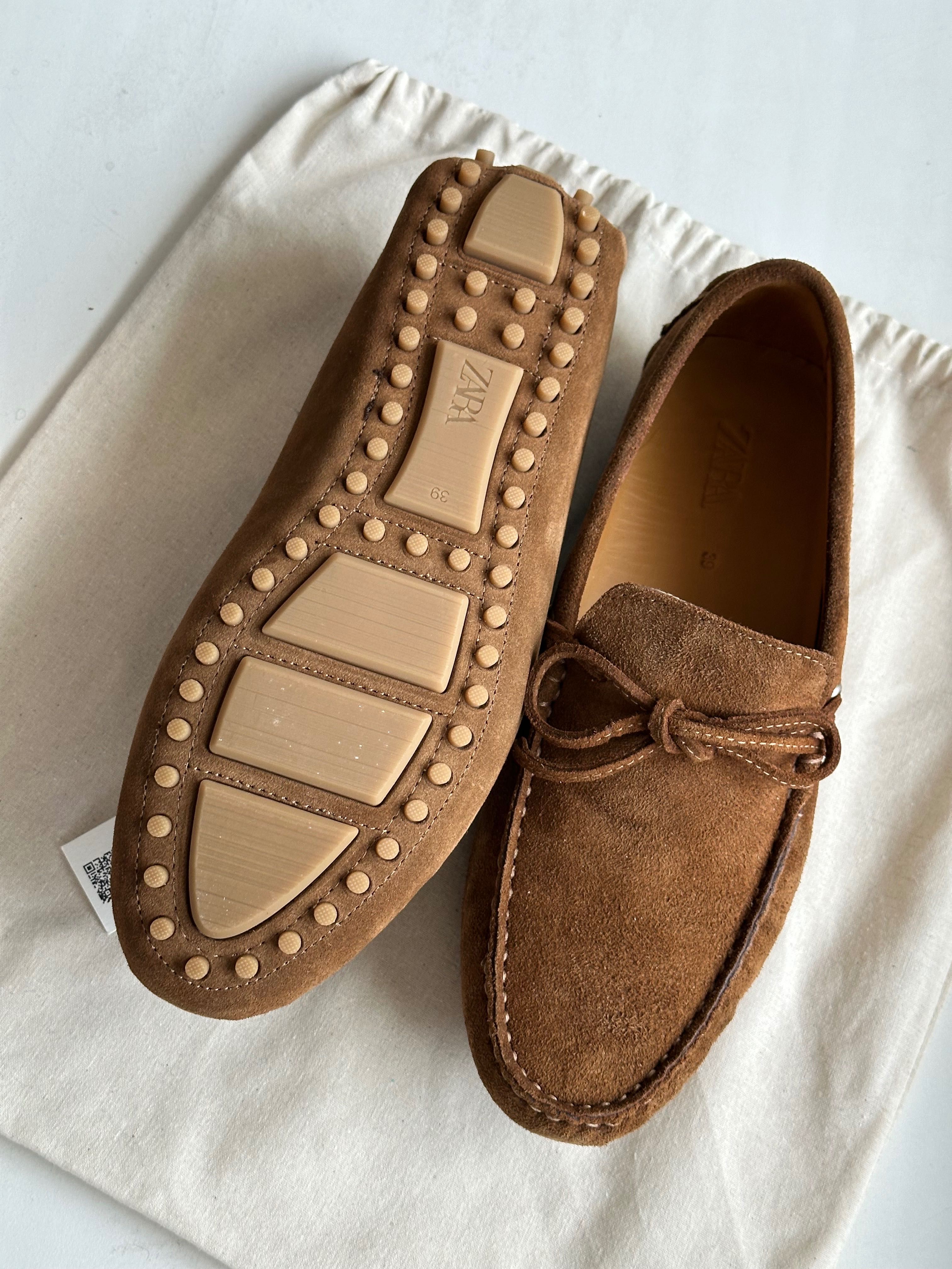 Чоловічі мокасини коричневі Zara