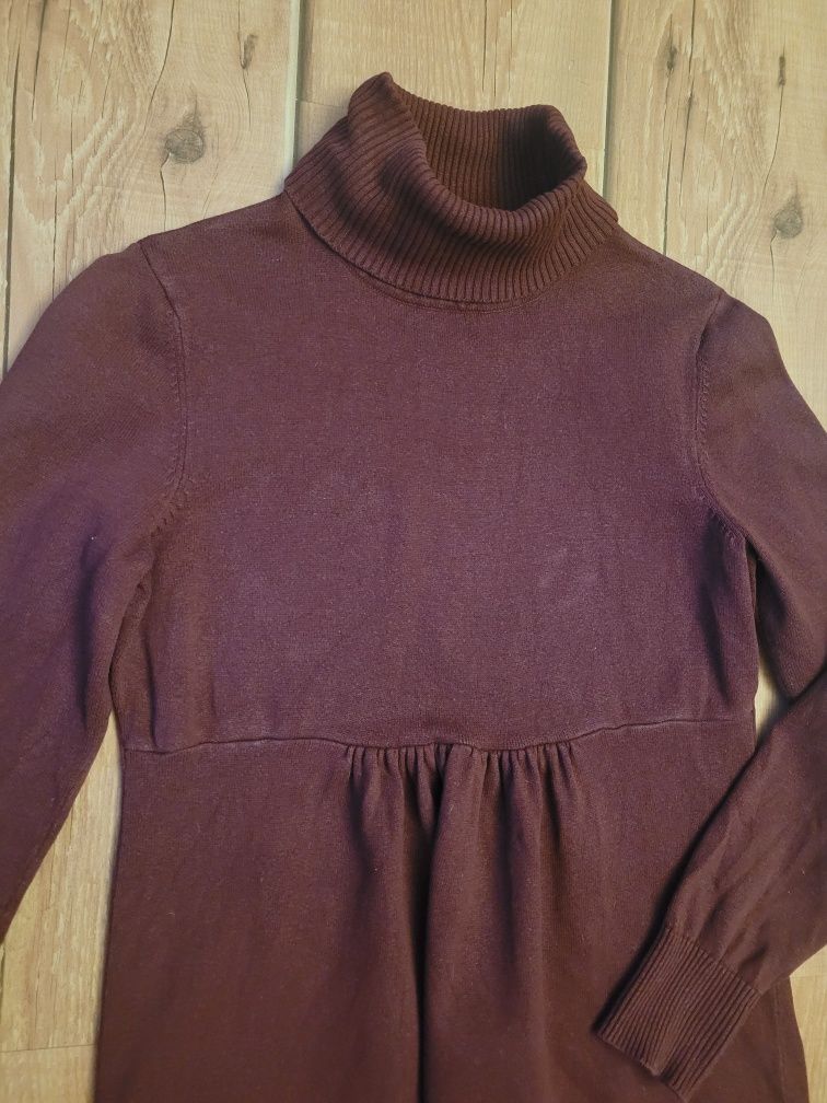 Bordowy długi sweter 38