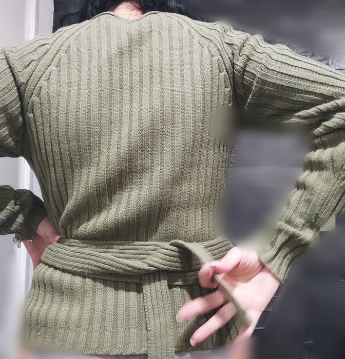 Casaco cruzado de malha quentinha