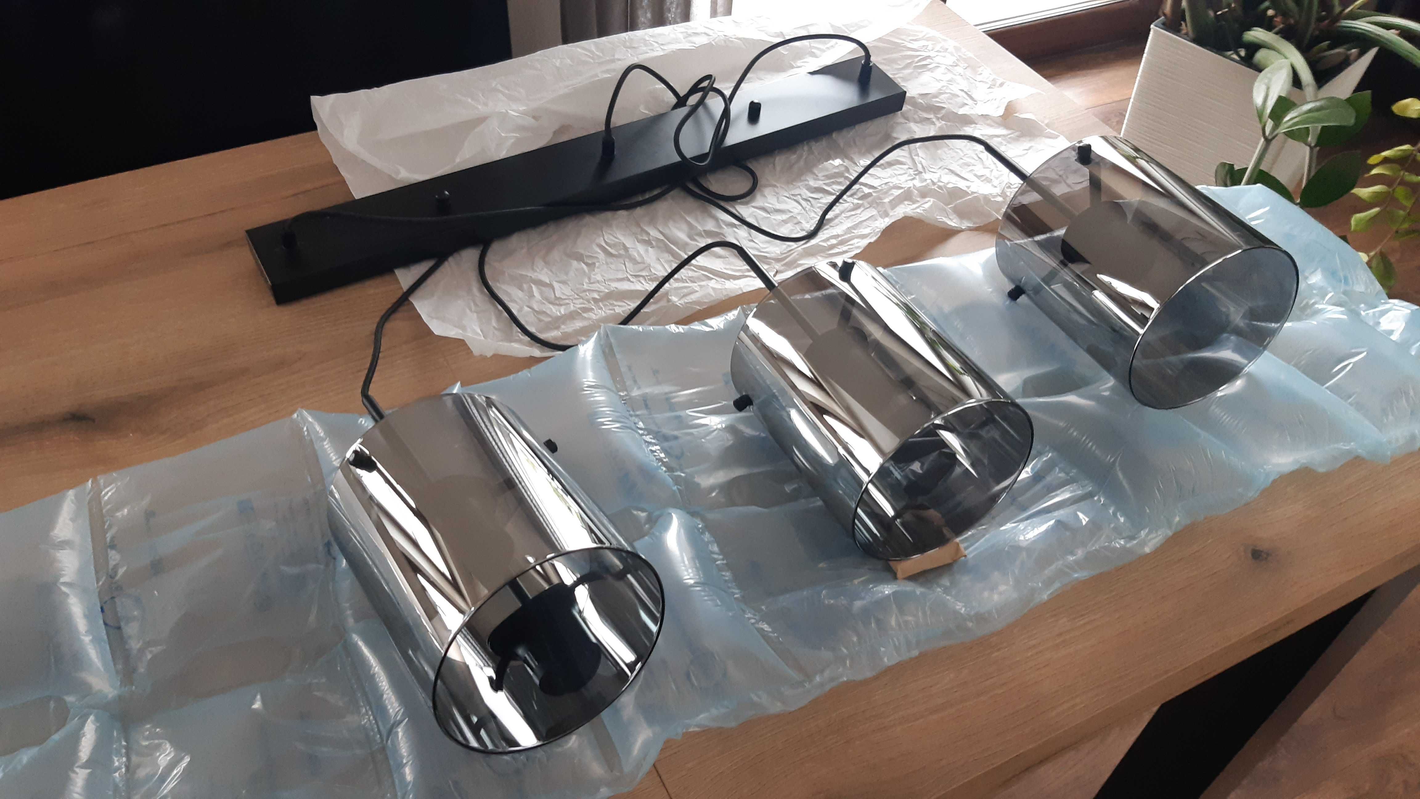 Lampa wisząca nowoczesna - szkło dymione