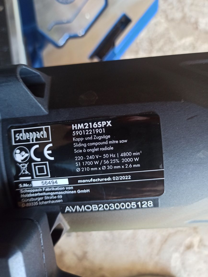 Piła ukośnica Scheppach HM216SPX Nowa 2 tarcze 2000w Laser