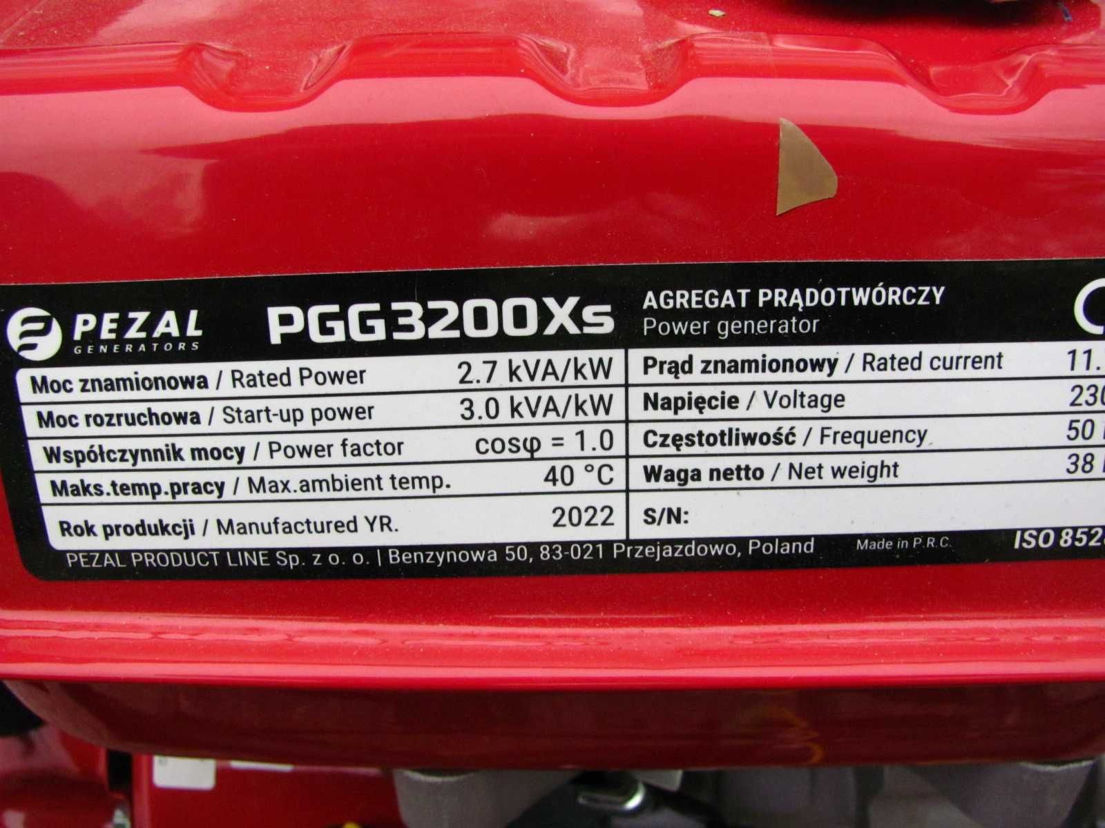 Agregat prądotwórczy Pezal 230V 3KW stabilizacja AVR - nieużywany