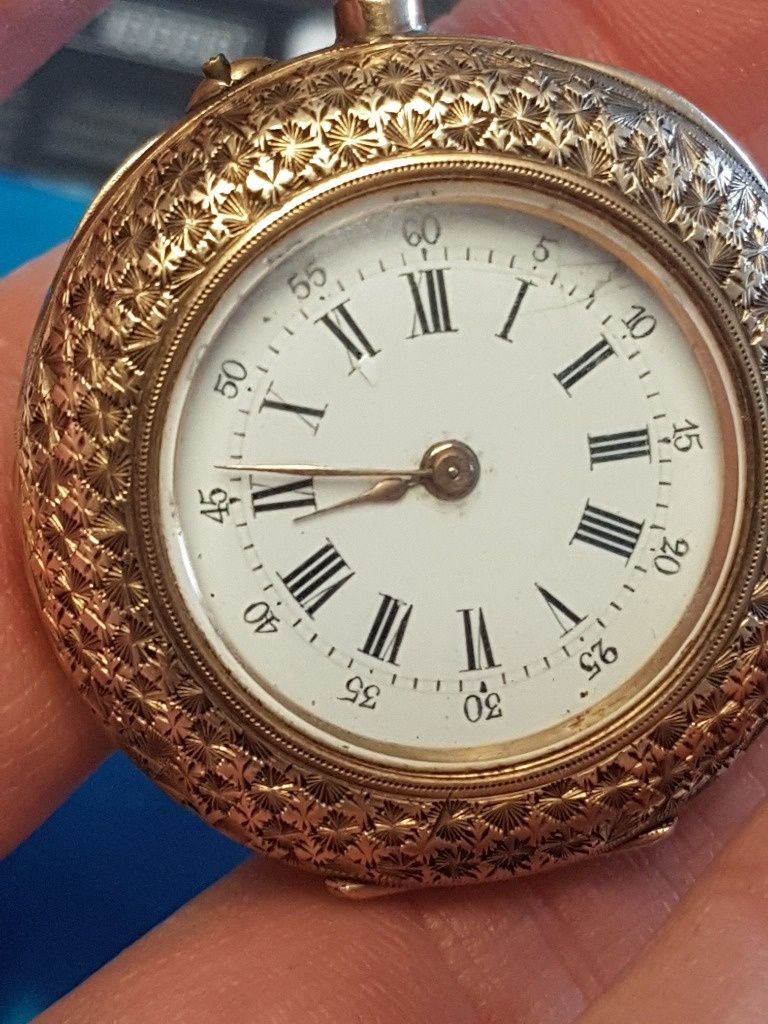 Secesyjny zegarek, złoty zegarek 14 k, 585