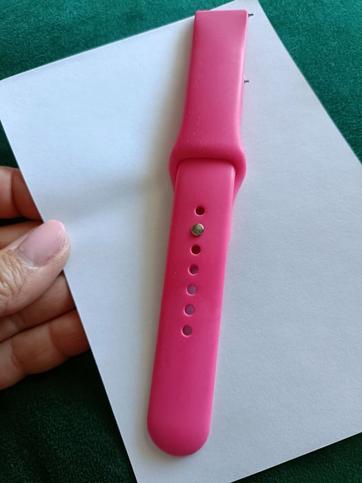 Pasek silikonowy do zegarka 20 mm fuksja miękki teleskopy uniwersalny