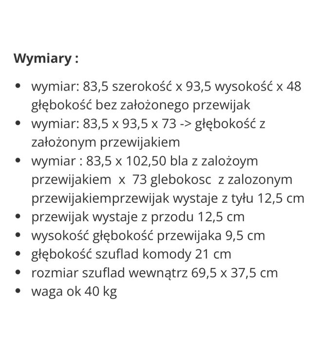 Zestaw 3 : łóżeczko z szufladą + komoda z przewijakiem +szafa