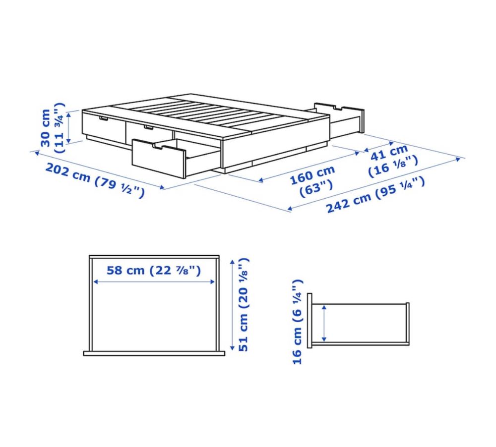 Cama nordli + colchão MJÖNDALEN (160x200)