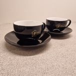 Dwie filiżanki ceramiczne do kawy - czarne, nowe
