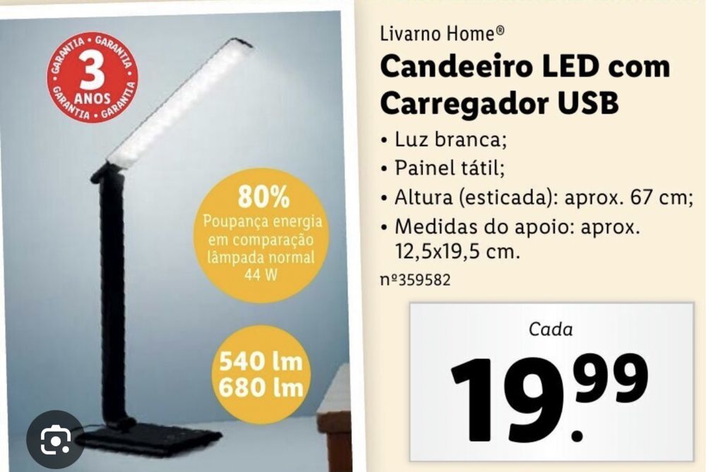 Candeeiro Led Novo