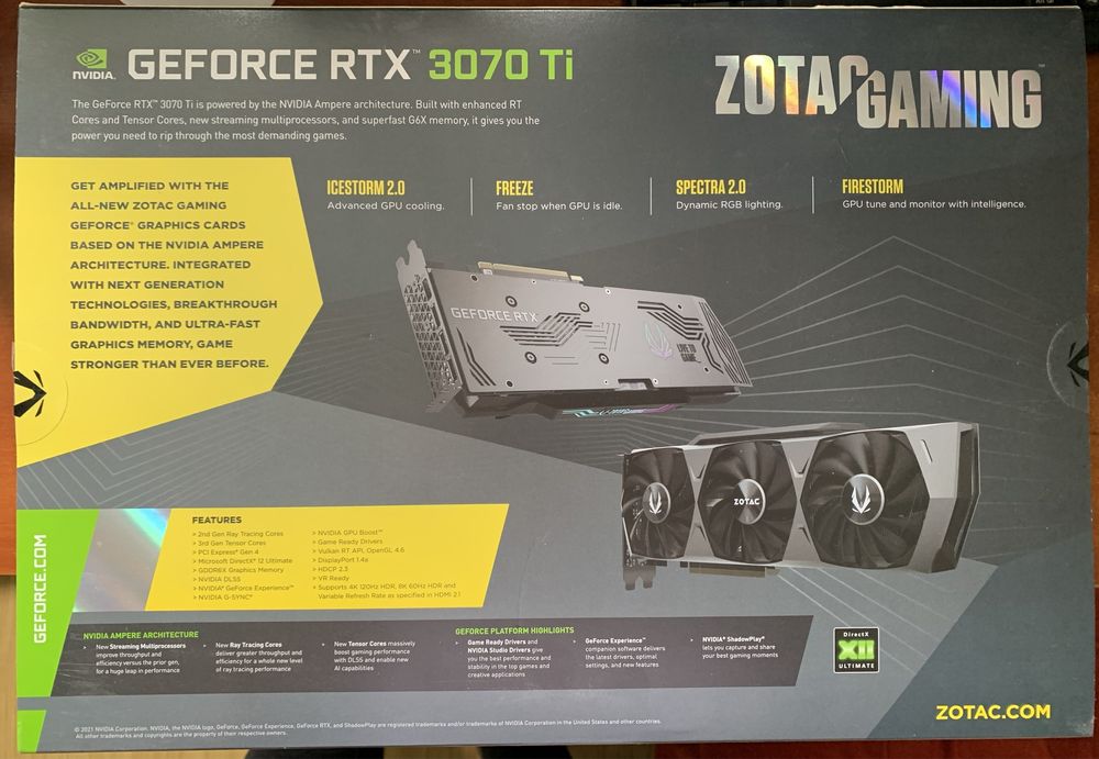 Відеокарта Zotac RTX 3070 ti Trinity OC