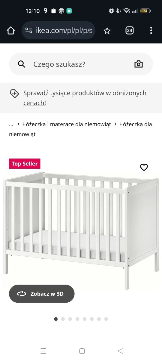 Łózeczko Sundvik Ikea + lampa gratis