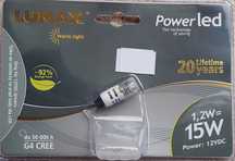 Żarówka LED 1,2W=15W G4, nowa w blistrze, 12V 3000K 100Lm firmy Lumax