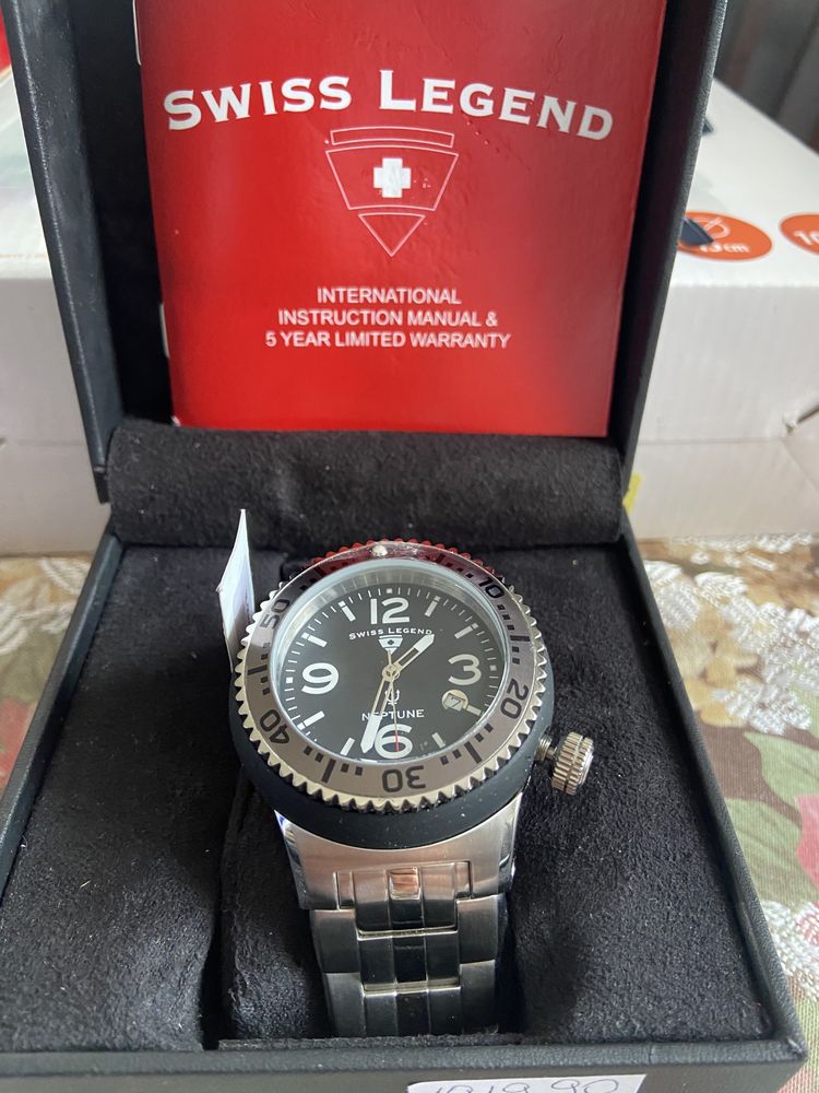 Zegarek Swiss Legend Neptune Force Stal Nierdzewna Czarna Tarcza Męski