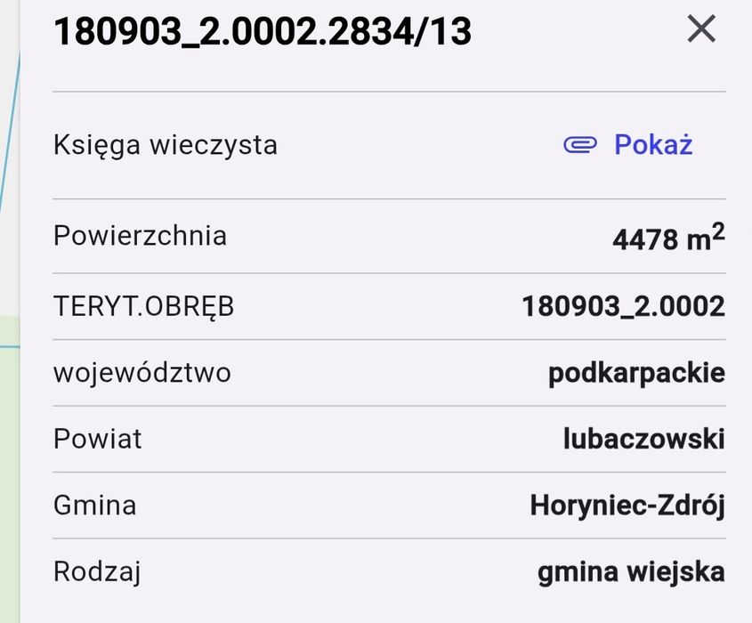 Działka Horyniec Zdrój