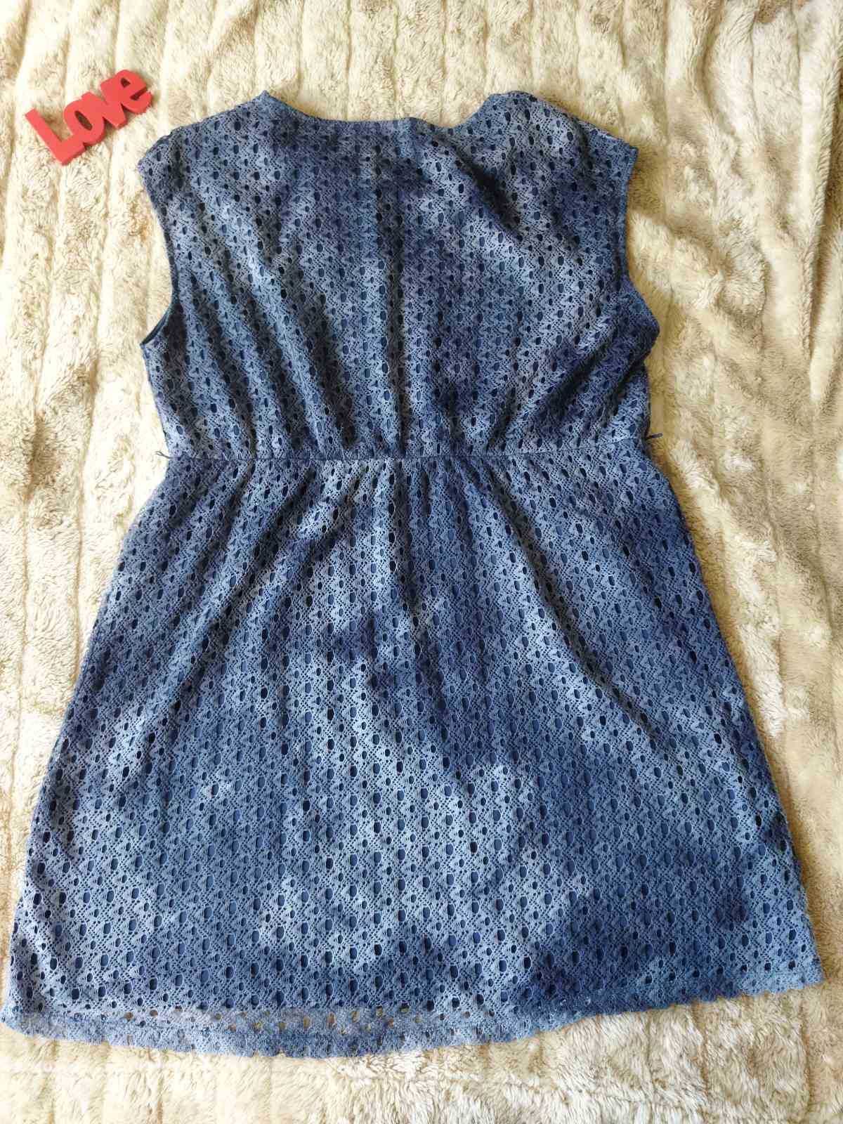 Женское синее платье большого размера,батал